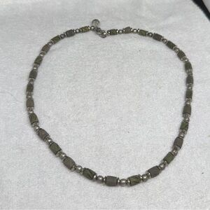 American Eagle Outfitters Silver and Olive Necklace